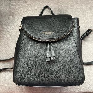 Kate Spade Black Leila Flap Backpack